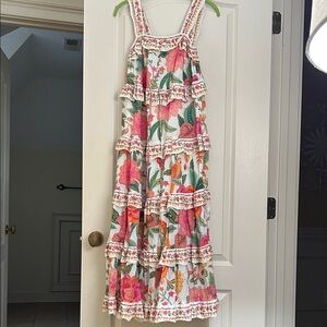 FARM Rio Floral Maxi Dress - Pink and Green .
